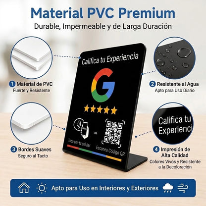 Placa de Reseñas (Especial para Mesas)