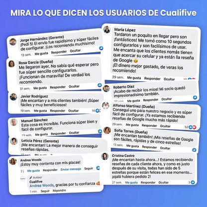 Placa de Reseñas (Especial para Mesas)